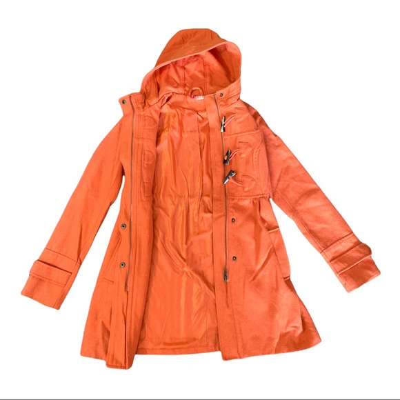 H&M Divided Wool Orange Retro Paddington Style Pea Jacket - Picture 4 of 6